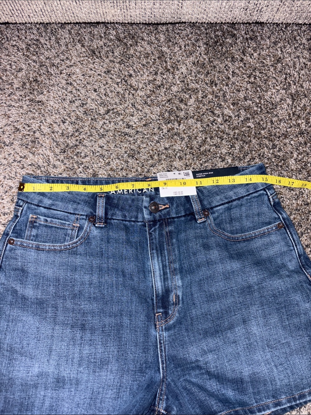 American Eagle Outfitters Dark Blue High-Rise Denim Shorts - Picture 6 of 7